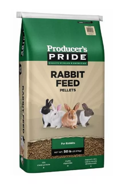 Producer's Pride 46821 Tier Produkte 22.5kg Packung 15% Protein Kaninchen Futter