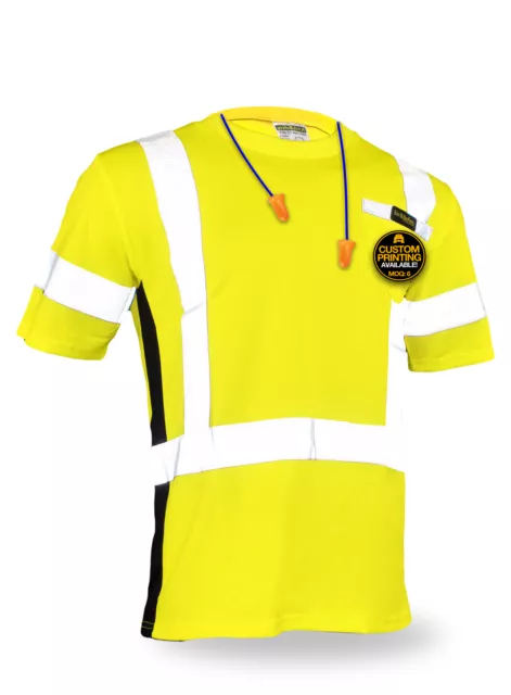 KwikSafety OPERATOR Hi Vis Reflective ANSI PPE Class 2 Short Sleeve Safety Shirt