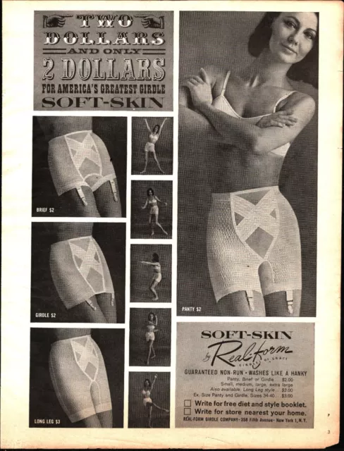 1967 PRINT LINGERIE AD, BALI BRAS and GIRDLES Panty Girdle double