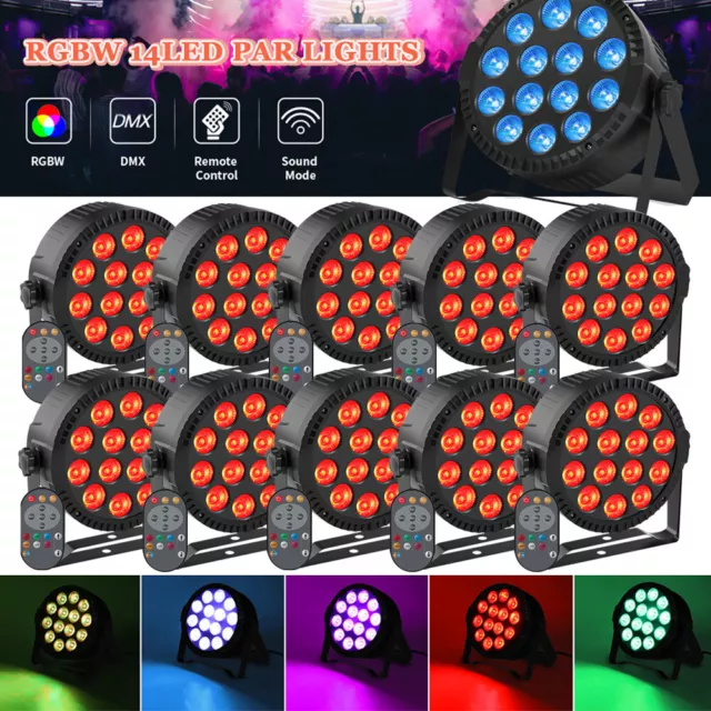 U`King 180W Stage Lighting 14 LED Par Light RGBW DMX Wash Disco Party Uplight
