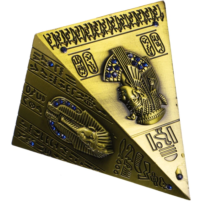 Boîte à Bijoux Vintage Égypte Pharaon – Cuir, Dimensions 10x9,5x6 Cm, Occasion, Souvenir De Vacances