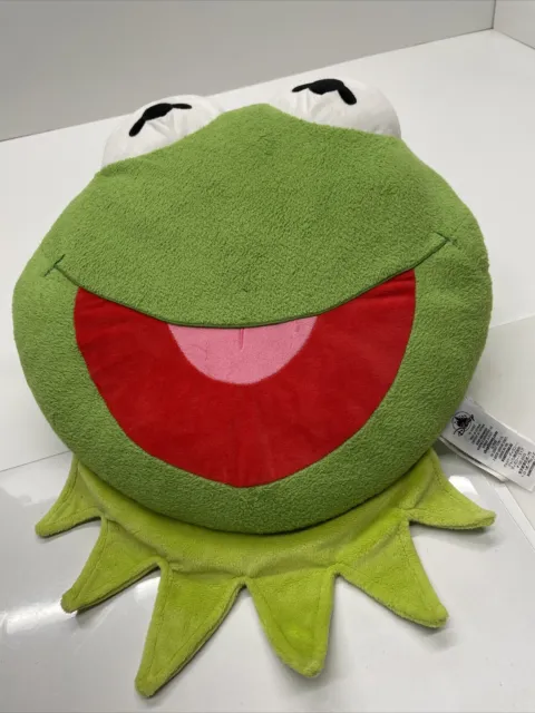 Disney Muppets Kermit Frog Large Cushion Green Plush Toy Vgc