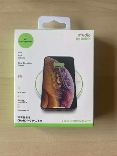 Studio by Belkin 5W Wireless Qi Charging Pad For iPhone and Android NEW