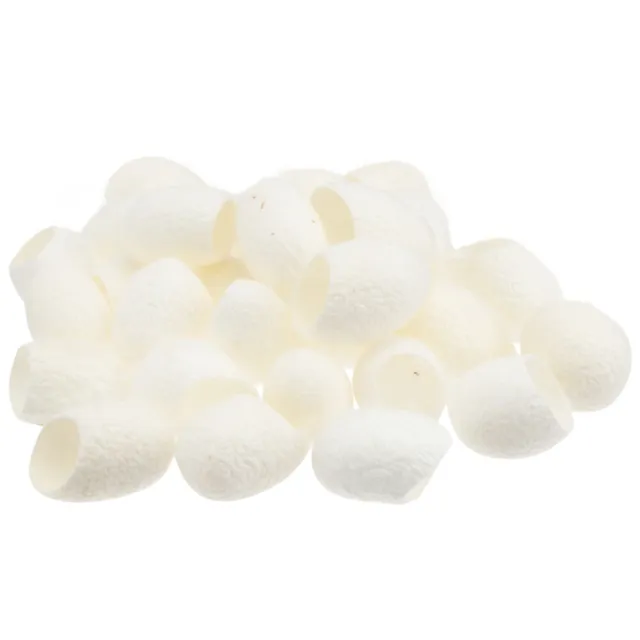 100 Pcs White Fresh Natural Silk Ball Cocoons Remove Blackheads