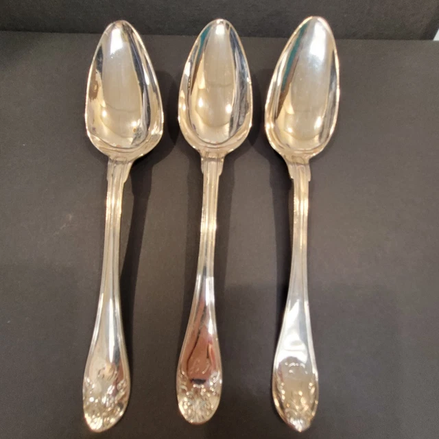 Lot of 3 Antique Silver Serving Spoons 7" Swedish 1809 1814 Stockholm Zethelius