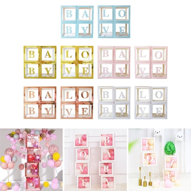 Set of 4 Baby Boxes with Letters Wedding Birthday Party Decoration Photo Props 2