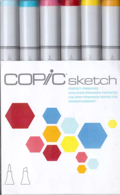 COPIC Sketch Perfect Primaries 6-pc NEW