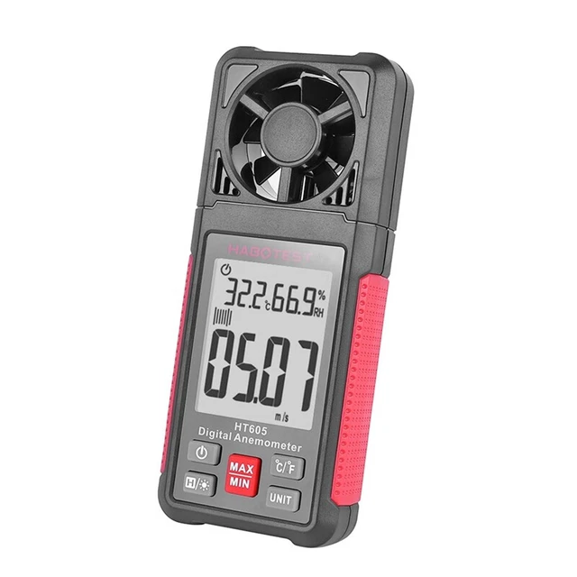 HT605 Digital Anemometer Portable High Precision Air Volume Meter Windgesc T2U9