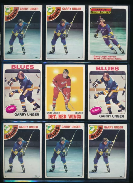 Lot (9) Garry Unger 1970-71 Topps #26 1978-79 #110 #5 1975-76 #40 (DQ71) SWSW6