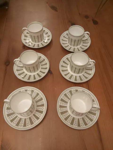Susie Cooper  Wedgwood Coffee cups and saucers x 6.