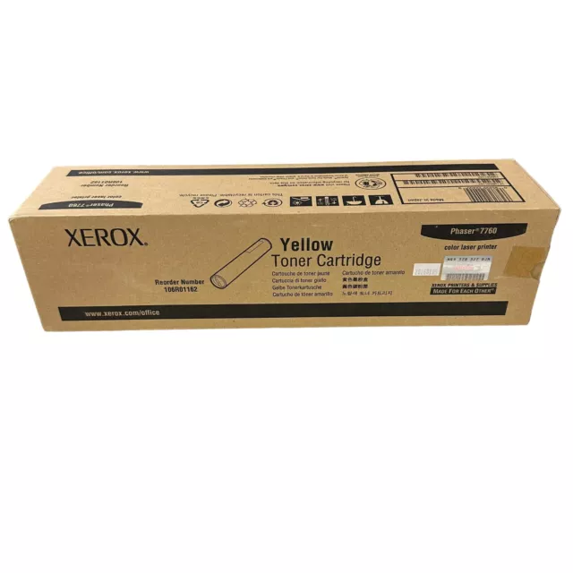 NEW Genuine Xerox Phaser 7760 Laser Yellow Toner Cartridge 106R01162 Sealed OEM
