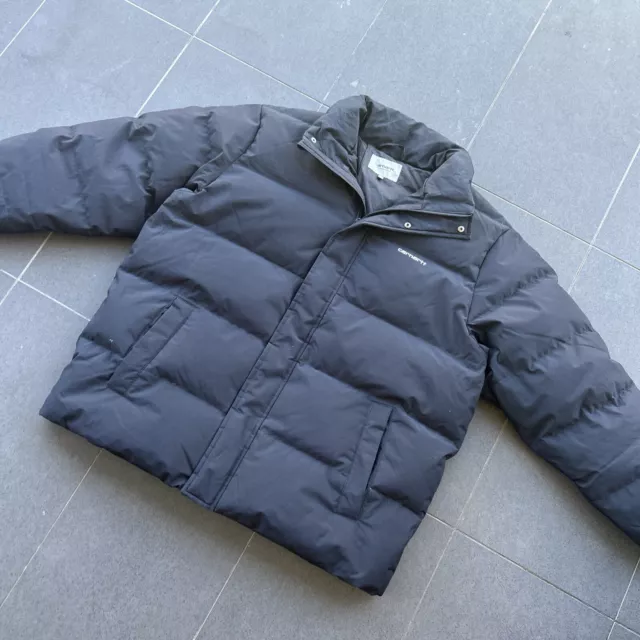 Men’s Carhartt WIP Black 80/20 Downfeather Puffer Jacket Size XL