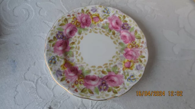 Royal Albert Cake Side Sandwich Plate Vintage Bone China Pink Serena