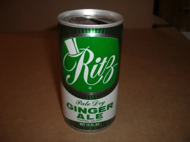 Ritz Pale Dry Gingerale Soda 12 OZ Empty Can 1970's Original Crinp Seel