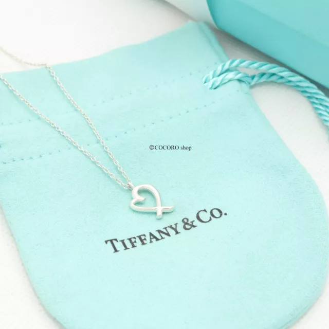 Tiffany & Co. Picasso MINI Loving Heart Pendant Necklace 18.2" Silver w/Pouch 2