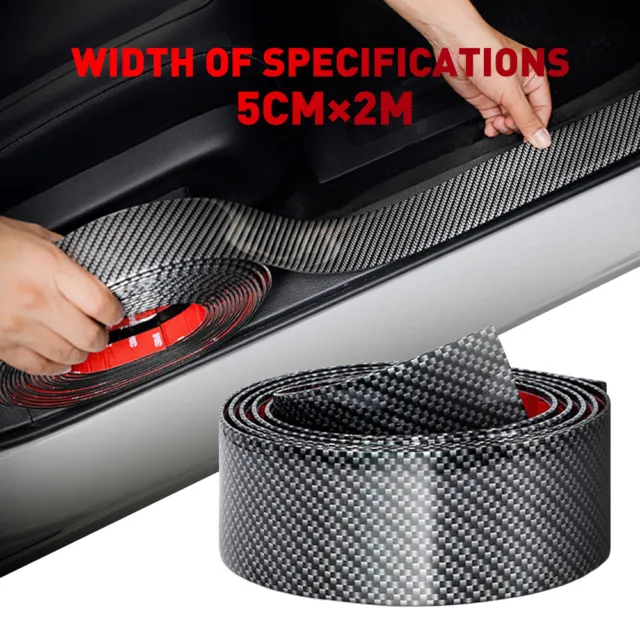 Parts Accessories Carbon Fiber Vinyl Car Door Sill Scuff Plate Sticker EOR