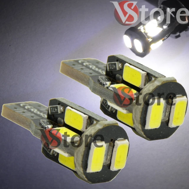 T10 LED 12V CANBUS 2 LAMPADINE MODELLO 8 SMD 5630 BIANCO LATTE NO Errore Canbus W5w - Foto 12