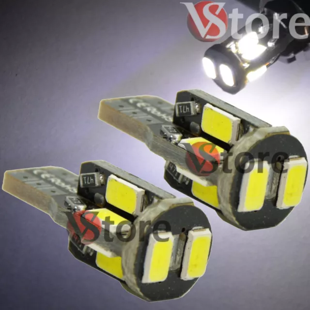 2 Pack T10 LED 10SMD 5630 Can-Bus WHITE Light Position Bright Plate