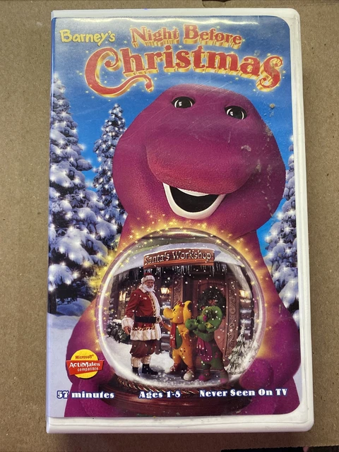 BARNEY'S NIGHT BEFORE Christmas (VHS Video, 1999) Tape Barney Purple Dinosaur $10.00 - PicClick