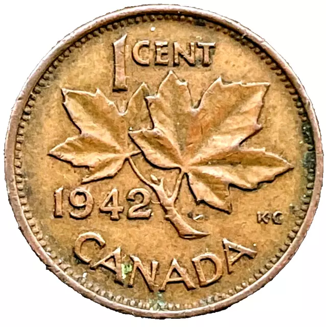 1942 Canada Coin One Cent 1 Penny KM# 32 Canadian Coins Foreign Money FREE SHIP