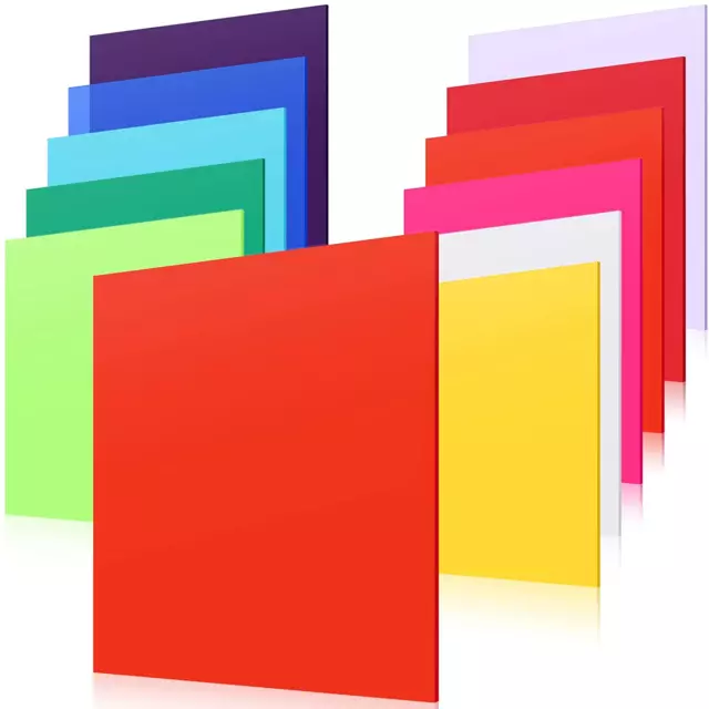 10 Pack 12 X 12 Inches Colored Opaque Acrylic Sheet 0.12 Inch Thick Acrylic Shee
