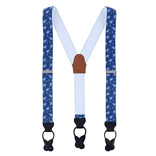 Men's Harold Paisley Elastic Button End Braces (Suspenders)