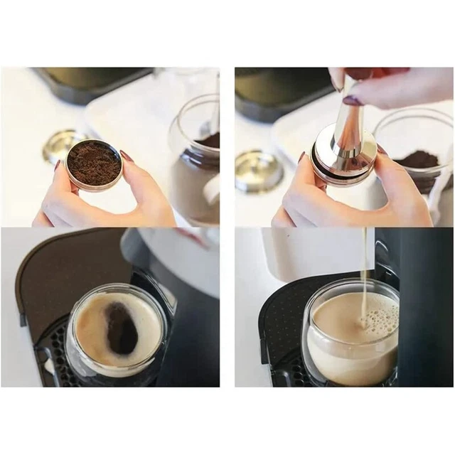 Capsule di caffè riutilizzabili per filtri per caffè Nespresso Zenius in acciaio inossidabile Macchina per caffè espresso Crema Barista  15