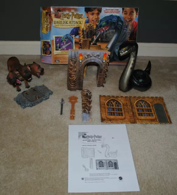 Harry Potter Basilisk Attack Electronic Playset (2002 Mattel) and Fluffy Figure