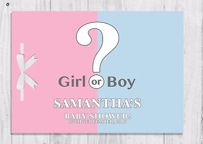 PERSONALISED Gender Reveal Baby Shower Guest Book, Keep Sake, Game, Boy or Girl