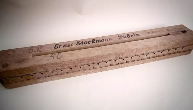 Antike Zigarrenpresse aus Holz mit Aufdruck "Ernst Stockmann Döbeln"