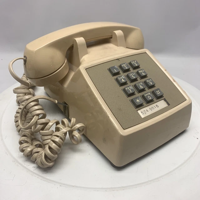 VTG Western Electric Bell System Beige 2500DM Push Button Desk Phone Telephone