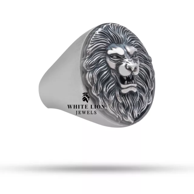 Lion King Of Beasts Leo Hommes 925 Argent Sterling Motard Rider Cadeau Bague