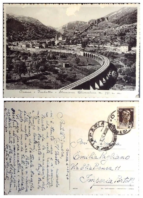 Cartolina Piemonte-Cuneo- Ormea Panorama