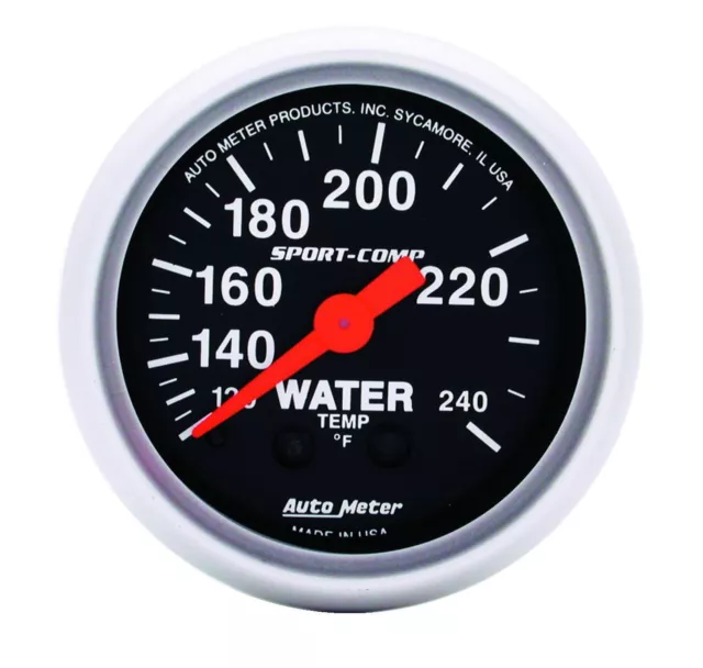 Auto Meter 3332 Sport-Comp Mechanical Water Temperature Gauge 2 1/16" (52mm)
