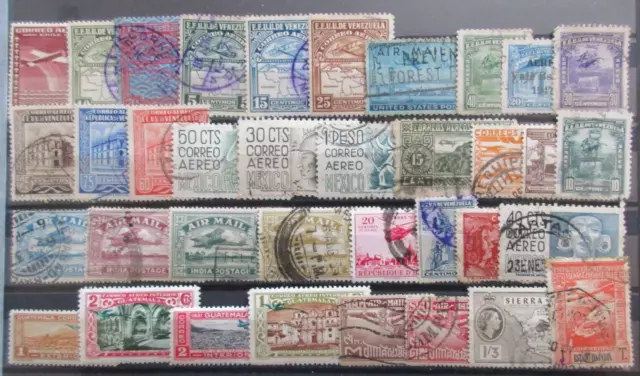 TOUS PAYS timbres oblitérés ou neufs de POSTE AÉRIENNE (PA) tous états lot ZV55