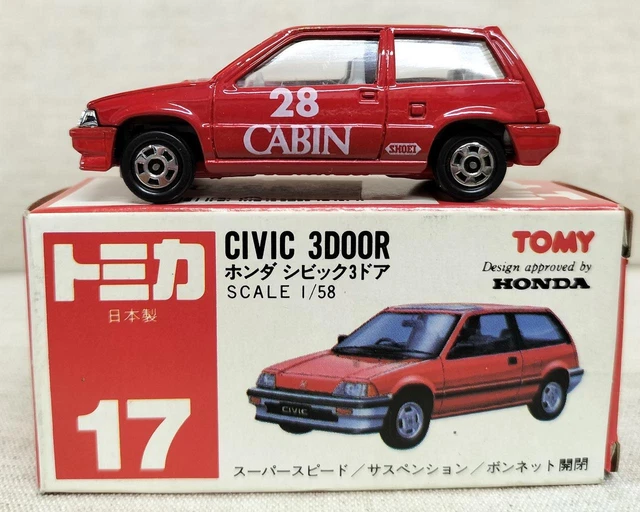 HONDA CIVIC 3 Door Model Number Tomica No.17 Red Box Tomy £197.67 ...