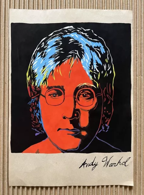 Peinture d'Andy Warhol sur papier (fait à la main) signée et estampillée...