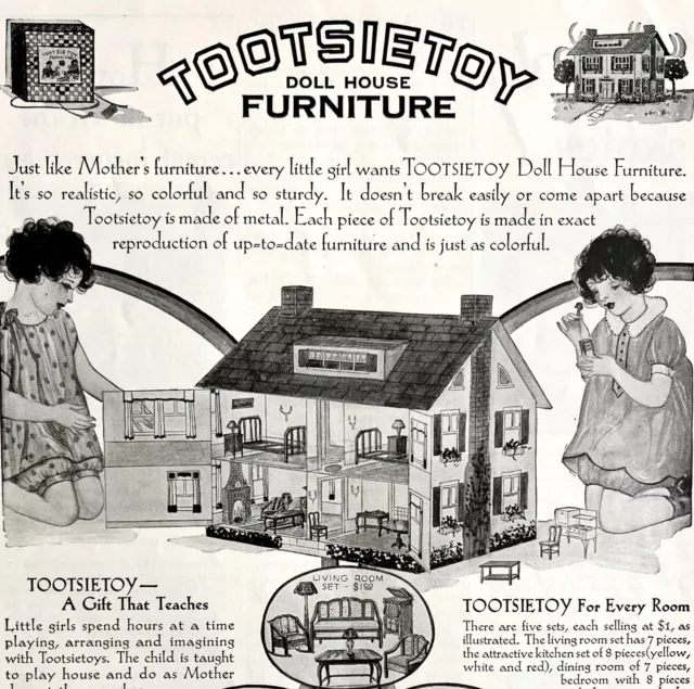 Tootsietoy Doll House Furniture 1933 Advertisement Dowst MFG Toys DWFF13