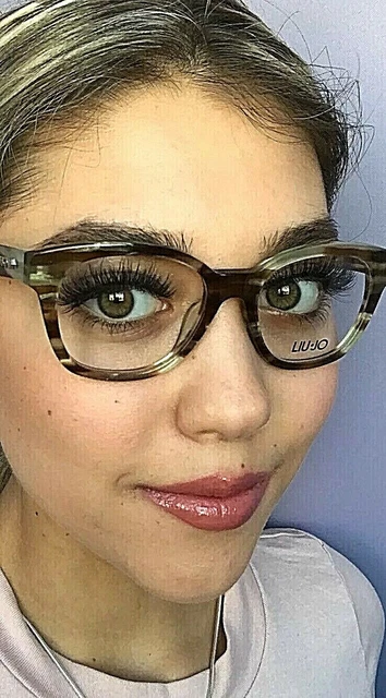 Nuevo marco de gafas para mujer LIU JO LJ 2617 LJ2617 265 marrón a rayas 49 mm Rx