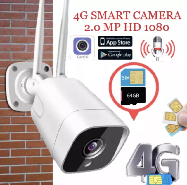 Telecamera 4G Sim Gsm Camera Wifi Cam Ip66 Slot Sd 2 Mpx Audio E Video Hd Remoto
