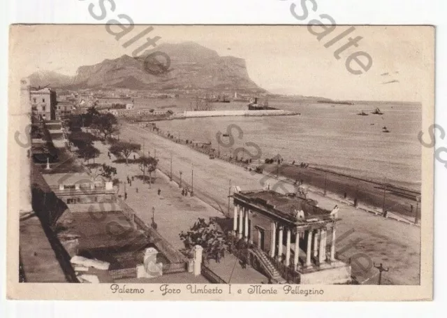 Rm Cartolina Palermo Foro Umberti I E Monte Pellegrino 1933  Panorama