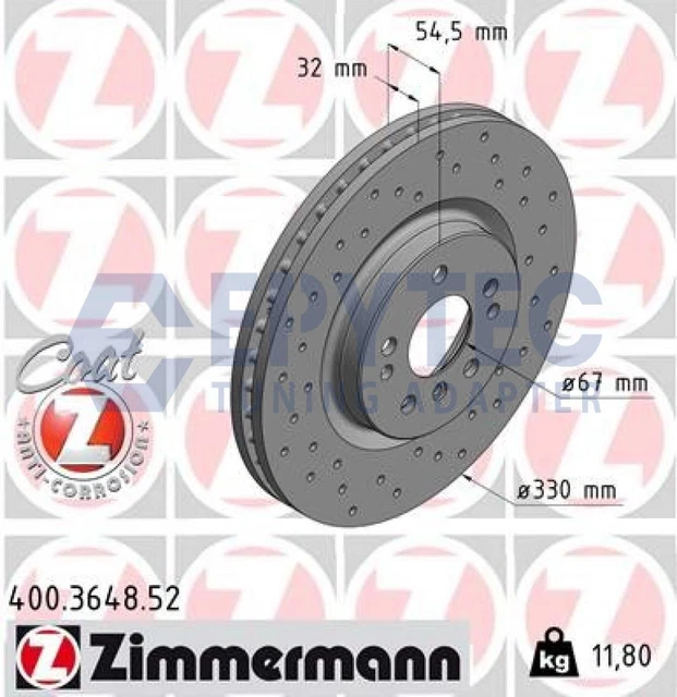 2x Mercedes Benz ML Klasse W164 R-Klasse W251 V251 Bremsscheibe Zimmermann Sport