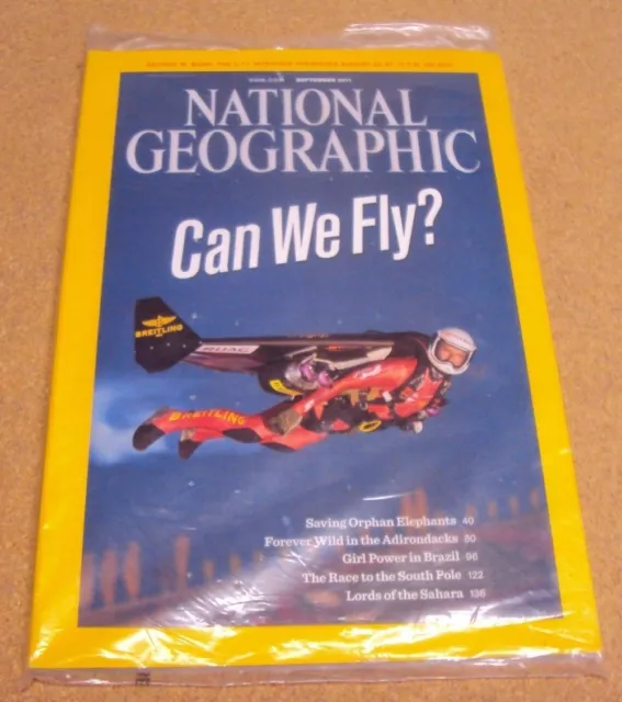 National Geographic September 2011 Elephants Personal Flight Adirondacks S Pole