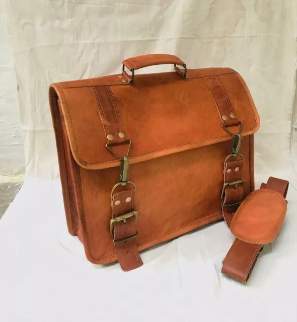 Leather Briefcase Messenger Shoulder Laptop Handbag Men's Crossbody Genuine Bag