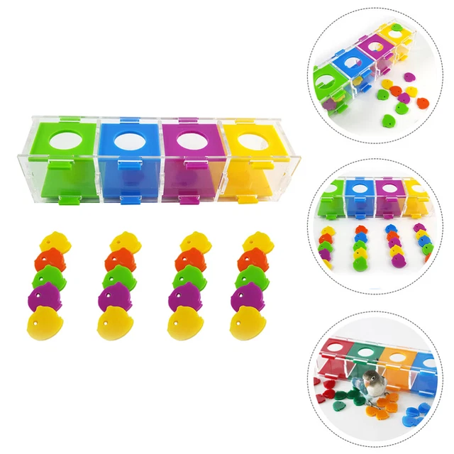 Boîte à Lancer éducative Pour Perroquets - Jeu De Tri De Couleurs En Acrylique - Stimulation Mentale Pour Perruches, Conures