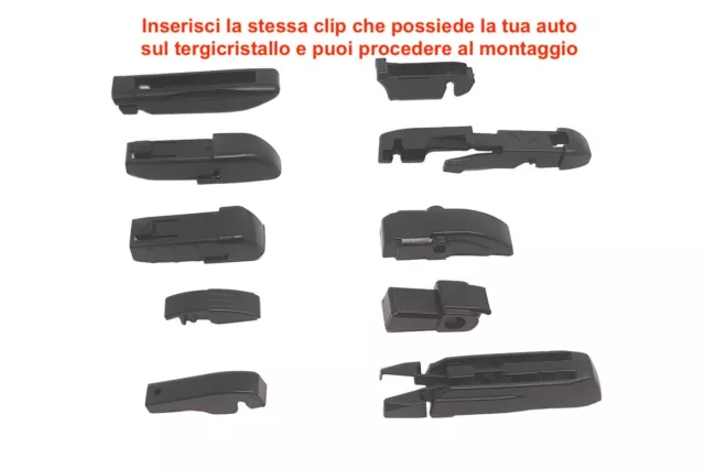 2 Spazzole Tergicristallo Anteriori FLAT per FORD FOCUS II dal 07/04 a 09/12 2