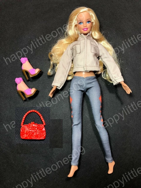 4pc set Barbie Doll Clothes Outfit Jacket Top & Pants & Tote Bag & Boots New