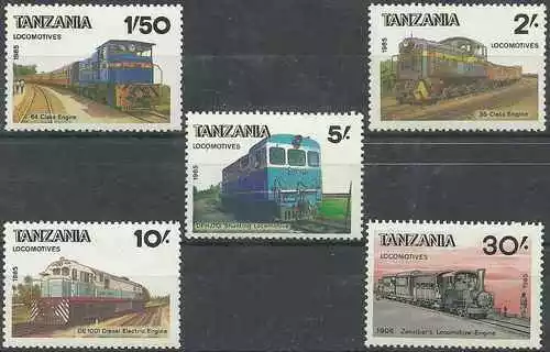 Timbres Trains Tanzanie 266J/N ** (34919)