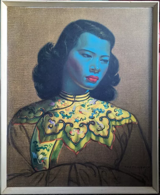Vladimir Tretchikoff - The Chinese Girl Framed Glazed Vintage Print