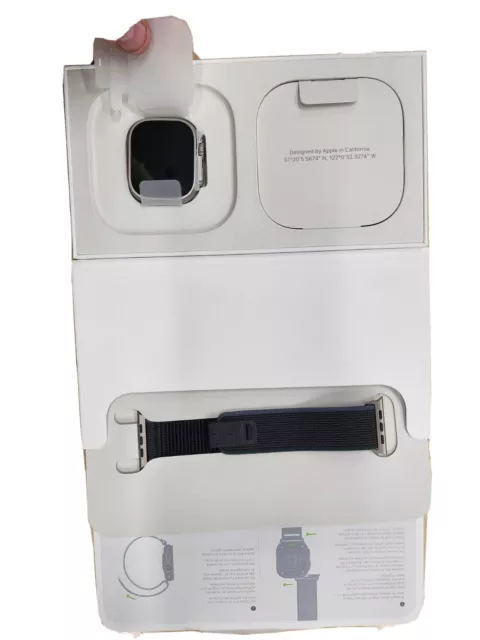 Neu im Karton Apple Watch Ultra 2 MRF63LW/A 49 mm Titanblau/Schwarz TL M/L Modell A2986